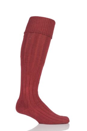 Mens 1 Pair Glenmuir Birkdale Cotton Cushioned Knee High Golf Socks Terracotta 7-11