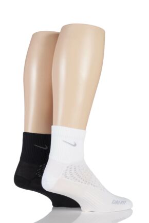 Mens and Ladies 2 Pair Nike Anti Blister Running Light Quarter Socks