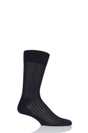 Mens 1 Pair BOSS George Ribbed Mercerised Cotton Socks