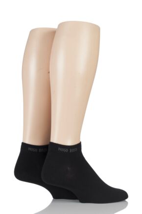 Mens 2 Pair BOSS Plain Cotton Sneaker Socks