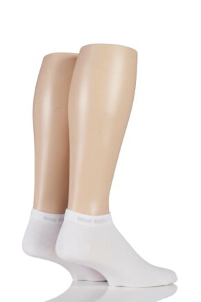 Mens 2 Pair BOSS Plain Cotton Sneaker Socks