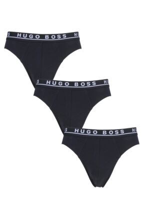 3 Pack Boss Plain Cotton Stretch Briefs Men's - Hugo Boss