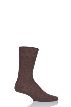 Mens 1 Pair SockShop of London 100% Cashmere Ribbed Socks