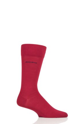 Mens 1 Pair BOSS Marc Plain 98% Combed Cotton Socks Dark Red 5.5-8 Mens