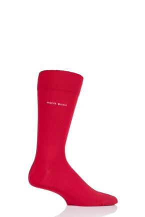 Mens 1 Pair BOSS Marc Plain 98% Combed Cotton Socks Bright Red 5.5-8 Mens