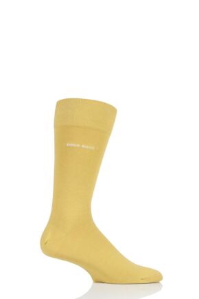 Mens 1 Pair BOSS Marc Plain 98% Combed Cotton Socks Light Yellow 5.5-8 Mens
