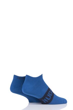 Mens 2 Pair BOSS Logo Combed Cotton Trainer Liner Socks