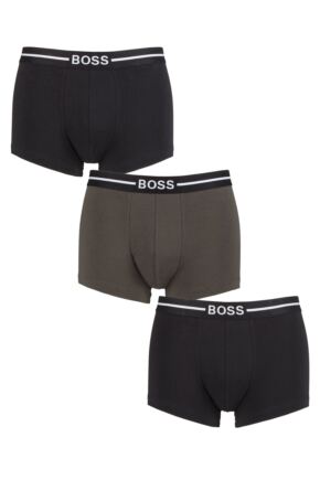 Mens 3 Pack BOSS Organic Cotton Boxer Trunks