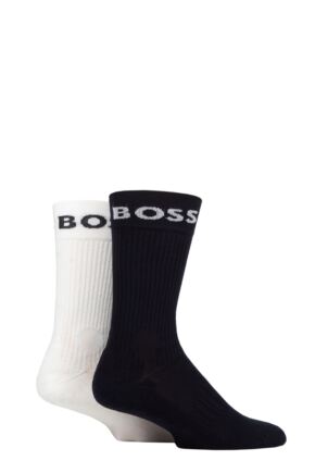 Mens 2 Pair BOSS Cotton Sports Socks