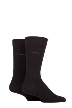 Mens 2 Pair BOSS Soft Cotton Plain Socks