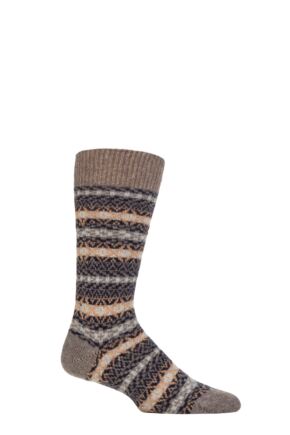 Mens 1 Pair Pantherella Bradstock 85% Cashmere Traditional Fair Isle Socks