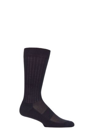 Mens 1 Pair Pantherella Smithfield Cushioned Sole with Ribbed Top Hybrid City Merino Wool Socks