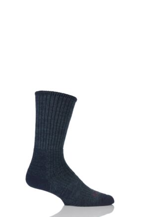 Mens 1 Pair Bridgedale Comfort Trekker Socks For All Day Trekking and Hiking Navy L