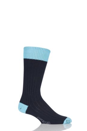 CORGI HEAVYWEIGHT 100% COTTON RIBBED SOCKS WITH CONTRAST HEEL, TOE AND WELT