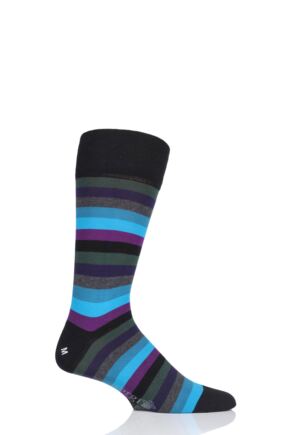 Mens 1 Pair Corgi Classic Multi Stripe Lightweight Cotton Socks