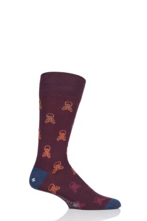 Mens 1 Pair Corgi Skull and Crossbones Lightweight Cotton Socks