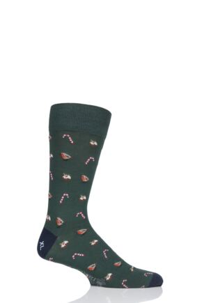 Mens and Ladies 1 Pair Corgi Festive Print Christmas Cotton Socks