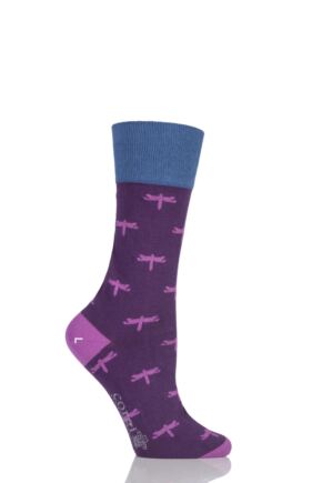 CORGI FINE GAUGE COTTON DRAGONFLY PATTERNED SOCKS