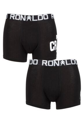 Boys 2 Pack CR7 Cotton Boxer Shorts