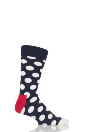 Mens and Ladies 1 Pair Happy Socks Big Dot Combed Cotton Socks
