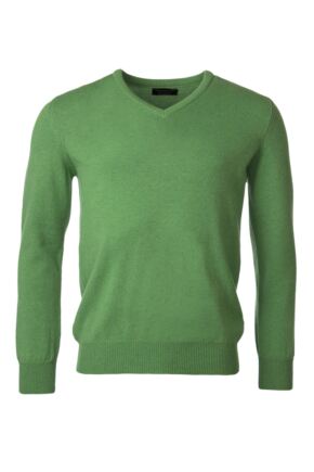 Mens Great & British Knitwear 100% Lambswool Plain V Neck Jumper Browns and Greens