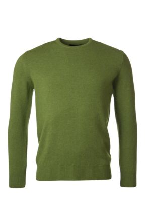 Mens Great & British Knitwear 100% Lambswool Plain Crew Neck Jumper Browns and Greens
