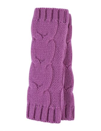 Ladies Great and British Knitwear 100% Cashmere Cable Knit Fingerless Gloves. Made In Scotland
