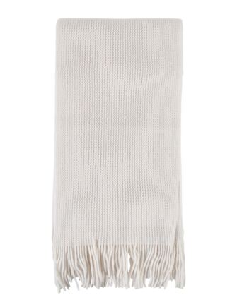 Ladies and Mens Great and British Knitwear 100% Cashmere Plain Knit Scarf With Fringe