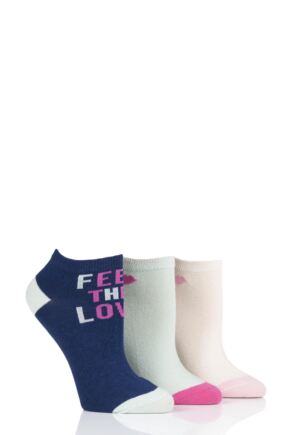 Ladies 3 Pair Lulu Guinness Cotton Secret Socks