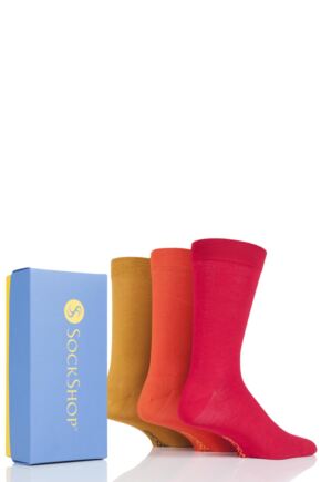 Mens 3 Pair SockShop Bamboo Bright Gift Boxed Socks