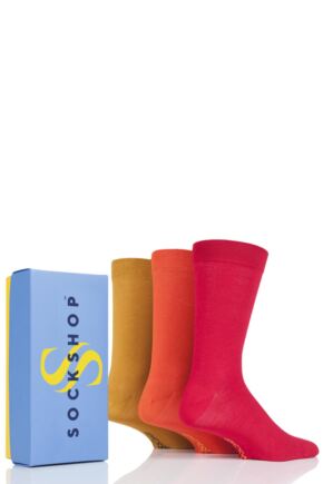 Mens 3 Pair SOCKSHOP Bamboo Bright Gift Boxed Socks