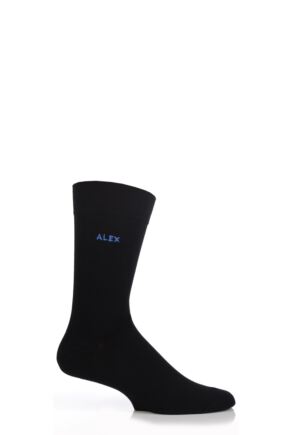 MENS SOCKSHOP INDIVIDUAL BLACK NAMES EMBROIDERED SOCKS