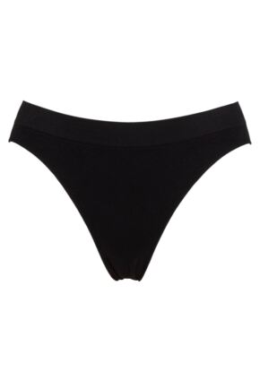 Ladies 1 Pack Ambra Bare Essentials Bikini Brief Underwear Black UK 8-10