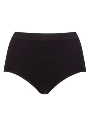 Ladies 1 Pack Ambra Bare Essentials Full Brief Underwear Black UK 14-16