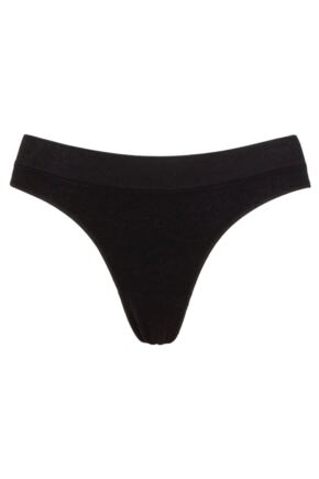 Ladies 1 Pack Ambra Bare Essentials G String Underwear Black UK 14-16