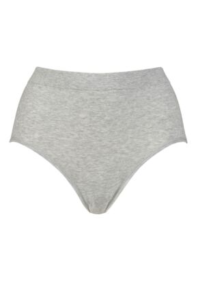 Ladies 1 Pack Ambra Organic Cotton Full Brief Underwear Mid Grey Marl UK 8-10