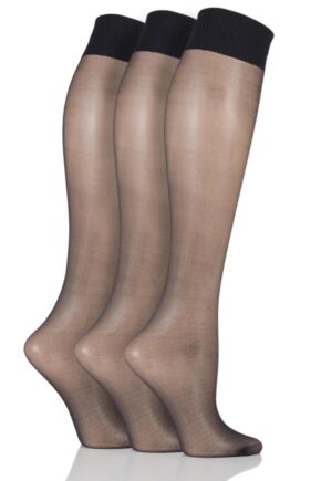 Ladies 3 Pair Aristoc 10 Denier Ultra Shine Knee Highs