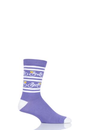 Mens and Ladies 1 Pair Shared Earth Bicycle Fair Trade Bamboo Socks Lilac 3-7 Ladies