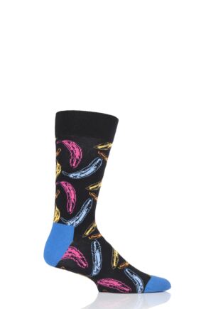 Mens and Ladies 1 Pair Happy Socks Andy Warhol Banana Pattern Socks