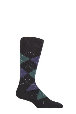 Mens 1 Pair Pantherella Racton Heavy Gauge Merino Wool Argyle Socks