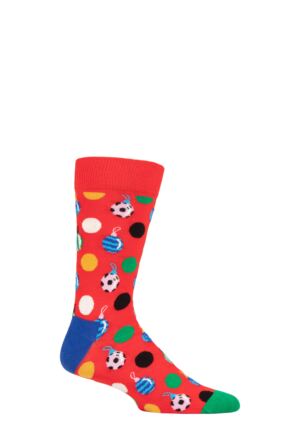 Mens and Ladies 1 Pair Happy Socks Baubles Socks