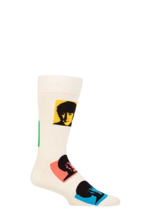 Mens and Ladies 1 Pair Happy Socks Beatles Silhouettes Socks