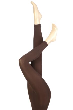 Ladies 1 Pair Heat Holders 0.52 Tog Leggings In Brown