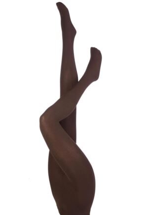 Ladies 1 Pair Heat Holders 0.52 Tog Tights In Brown