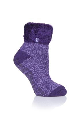 Kids 1 Pair SOCKSHOP Heat Holders Plain Lounge Socks Annabelle Twist Purple 12.5-3.5