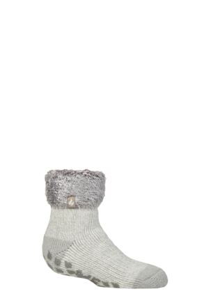 Kids 1 Pair SOCKSHOP Heat Holders Plain Lounge Socks Queenstown Silver Grey 12.5-3.5