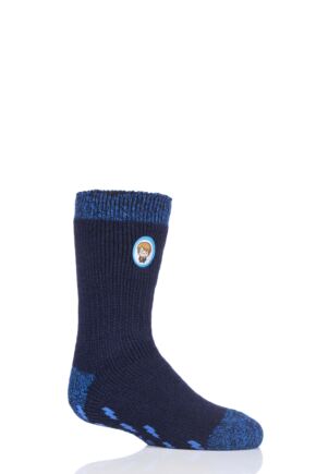 Kids 1 Pair Heat Holders Harry Potter Thermal Socks with Grips Navy 9-12 Kids (3-8 Years)