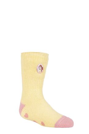 Kids 1 Pair SOCKSHOP Heat Holders Disney Beauty and the Beast Slipper Socks Yellow 9-12 Kids