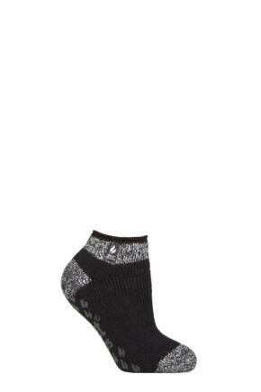 Ladies 1 Pair SOCKSHOP Heat Holders 2.3 TOG Patterned and Striped Ankle Slipper Socks