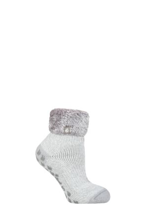 Ladies 1 Pair Heat Holders Lounge Feather Turn Over Cuff Socks
